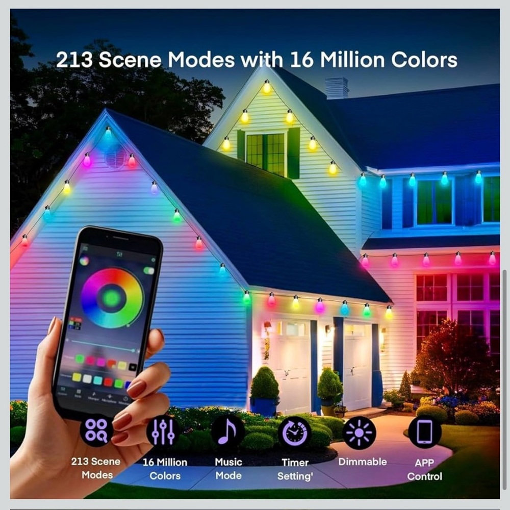 Color Changing Bulb String Light 36ft - Picture 2 of 3